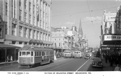 Section Of Swanston Street, Melbourne, Vic, 1920–54