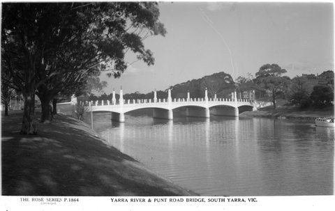 Yarra River & Punt Road Bridge, South Yarra, Vic, 1920–54