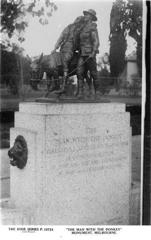 "THE MAN WITH THE DONKEY" MONUMENT, MELBOURNE, 1920–54