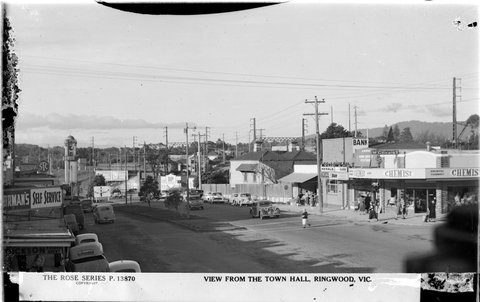 VIEW FROM THE TOWN HALL, RINGWOOD, VIC, 1920–54