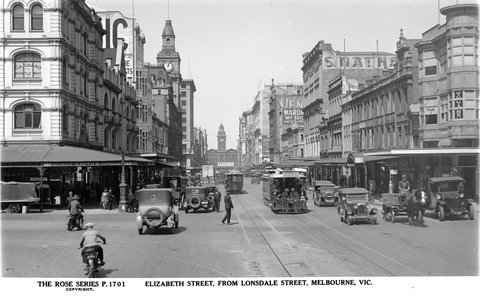 Elizabeth Street, From Lonsdale Street, Melbourne, Vic, 1920–54