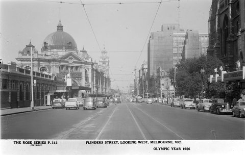 Flinders Street, Looking West, Melbourne, Vic, 1920–54