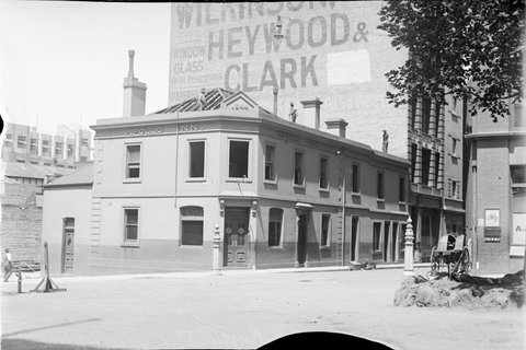 Apollo Hotel, (1844) South-West corner of Flinders Lane and Russell Street, being demolished, 1926