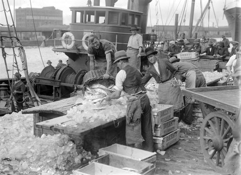 FISH MARKET corner Flinders and Spencer Streets Melbourne, c. 1940