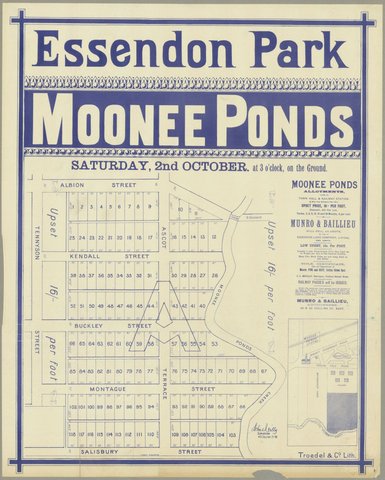 Essendon Park, Moonee Ponds [Auction notice], 1880–90