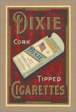 Dixie Cork Tipped Cigarettes. Manufactured by the American Tobacco Co. of Victoria Pty Ltd, Melbourne, 1881–1900