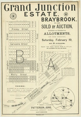 Grand Junction Estate, Braybrook [Auction notice], 1887