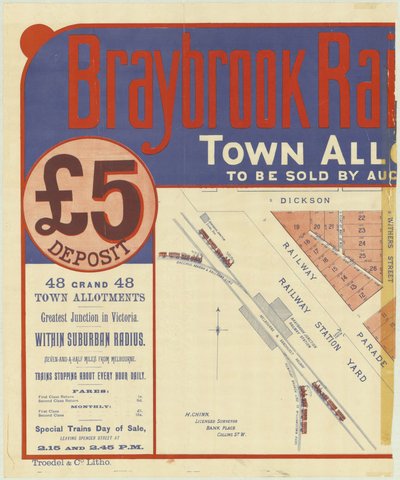Braybrook Rai[...] [Auction notice], 1880–90