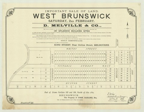 West Brunswick [Auction notice], 1884